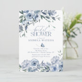 Dusty Blue Bridal Shower-uitvindingen Kaart (Staand voorkant)