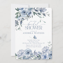 Dusty Blue Bridal Shower-uitvindingen Kaart