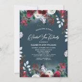 Dusty Blue | Bridal Tea-partij van het Rode Bloom Kaart (Voorkant)