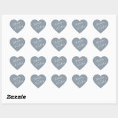 Dusty Blue Bride en Groom Names on Wedding Hart Sticker (Vel)