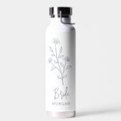 Dusty Blue Bride Hand Bloemen Bachelorette Waterfles (Links)