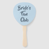 Dusty Blue Bride's Fan Club Bridesmaid Name Handwaaier (Voorkant)