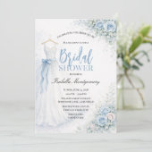 Dusty Blue Bridesmaid Dress Bridal Shower Kaart (Staand voorkant)