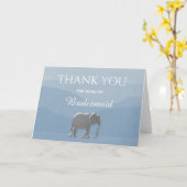 Dusty Blue Bridesmaid Hartelijk dank Kaart (Gele Bloem)