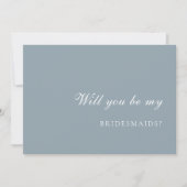 Dusty Blue  Bridesmaid Proposal Card Kaart (Voorkant)