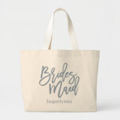 Dusty Blue Bridesmaid Script Grote Tote Bag (Voorkant)