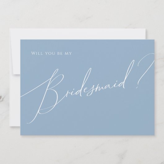 Dusty Blue Bruidsmeisje voorstel Kaart (Voorkant)