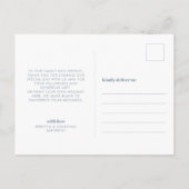 Dusty Blue bruiloft foto Dank u Briefkaart (Achterkant)