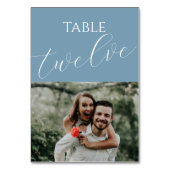 Dusty Blue bruiloft foto Kaart (Voorkant)