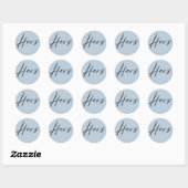 Dusty Blue bruiloft Haar sticker welkomsttas (Vel)