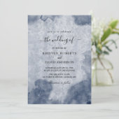 dusty blue bruiloft kaart (Staand voorkant)