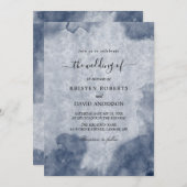 dusty blue bruiloft kaart (Voorkant / Achterkant)