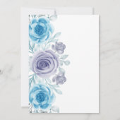 dusty blue bruiloft peony roos floral bruiloft inv kaart (Achterkant)