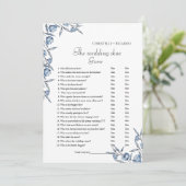 Dusty Blue Bruiloft schoen spel partij spel Kaart (Staand voorkant)