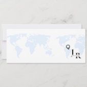 Dusty Blue Bruiloft uitnodiging Boarding pass tick (Achterkant)