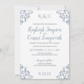 Dusty Blue bruiloft uitnodigingen | Elegant &  (Voorkant)