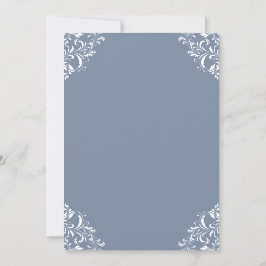 Dusty Blue bruiloft uitnodigingen | Elegant &  (Achterkant)