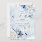 Dusty Blue Brunch Bubble Birthday Kaart (Voorkant)