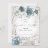 Dusty Blue Brunch Bubbly Vrijgezellenfeest Kaart (Voorkant)