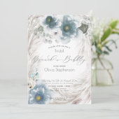 Dusty Blue Brunch Bubbly Vrijgezellenfeest Kaart (Staand voorkant)