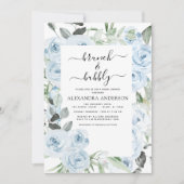 Dusty Blue Brunch en Bubble Vrijgezellenfeest Kaart (Voorkant)