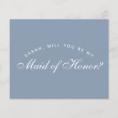 Dusty Blue Budget Maid of Honor Voorstel (Voorkant)