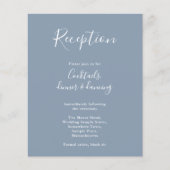 Dusty Blue Budget Moderne Wedding Reception Flyer (Voorkant)