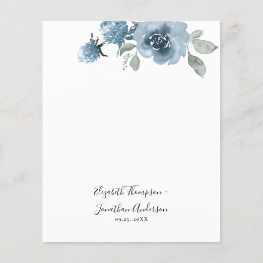 Dusty Blue Budget Slate Weddenschap (Achterkant)