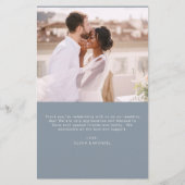 Dusty Blue Budget trouwfoto dank u kaarten (Achterkant)