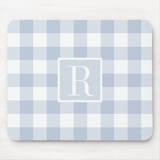 Dusty Blue Buffalo Check Monogram Muismat (Voorkant)