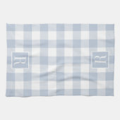 Dusty Blue Buffalo Check Monogram Theedoek (Horizontaal)