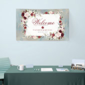 Dusty Blue Burgundy Blush Floral Elegant Wedding Spandoek (Beurs)