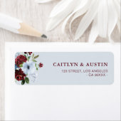 dusty blue burgundy - etiket met opvallende blauwe (Insitu)