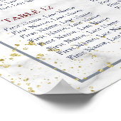 Dusty Blue Burgundy Floral Marble Wedding Seating Poster (Hoek)