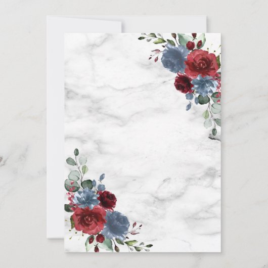 Dusty Blue Burgundy Geometric Shower per Mail Kaart (Achterkant)