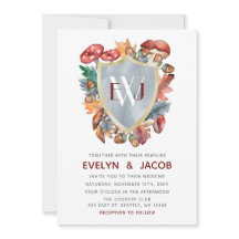 Dusty Blue Burgundy Herfst Mushroom Weddenschap