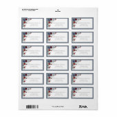 Dusty Blue Burgundy Red Floral Waterverf Adres Etiket (Full Sheet)