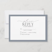 Dusty Blue Burgundy Red Floral Waterverf RSVP (Achterkant)