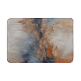 Dusty Blue Burnt Oranje Navy Abstract Badmat