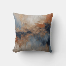 Dusty Blue Burnt Oranje Navy Abstract Kussen