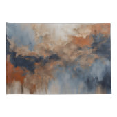 Dusty Blue Burnt Oranje Navy Abstract Kussensloop (Achterkant-Rechts)