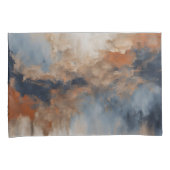 Dusty Blue Burnt Oranje Navy Abstract Kussensloop (Voorkant-Rechts)