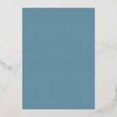 Dusty Blue Burnt Oranje waterverf Floral Folie Uitnodiging (Achterkant)