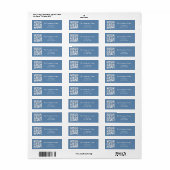 Dusty blue business qr code retouradres etiket (Full Sheet)