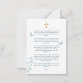 Dusty Blue Butterfly begrafenis gebed Notitiekaartje (Achterkant)