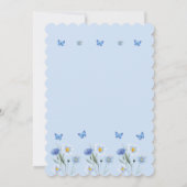 Dusty Blue Butterfly Boho Wildflower Baby shower Kaart (Achterkant)