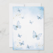 Dusty Blue Butterfly Girl 3e verjaardag doop Kaart (Achterkant)