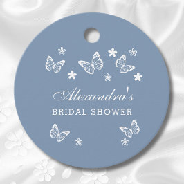 Dusty Blue Butterfly Vrijgezellenfeest Bedankt Bedankjes Labels