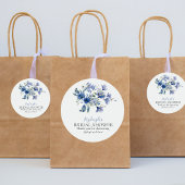 Dusty Blue Calla Lily Ribbon Bow Dank u Sticker