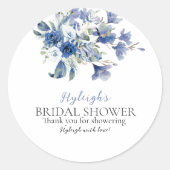 Dusty Blue Calla Lily Ribbon Bow Dank u Sticker (Voorkant)